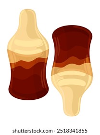 Garrafas de cola. Doces gelatinosos. Ilustração isolada de vetor.