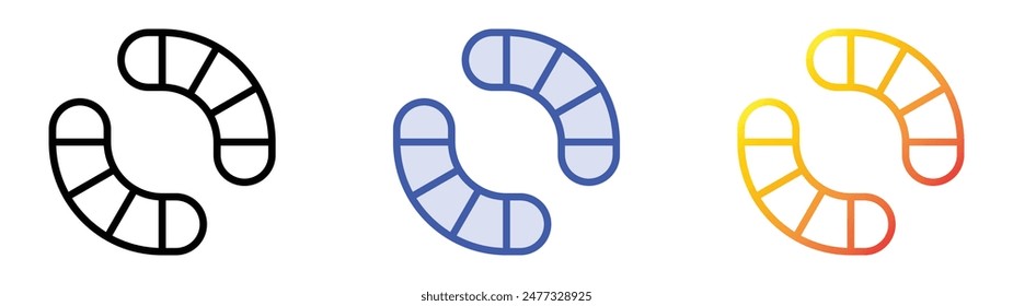 gummy icon. Linear, Blue Fill and Gradient Style Design Isolated On White Background
