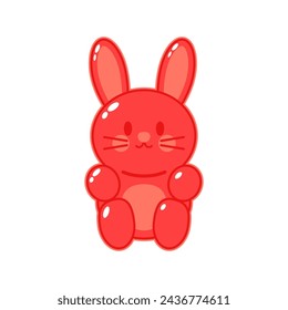 Gummy rabbit jelly candy vector. Rabbit jelly vector.