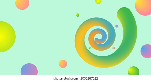 Gummy spiral background. Suitable for website design. 3 D. Vector illustration.