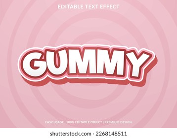 gummy text effect template with abstract background, editable template use for business logo