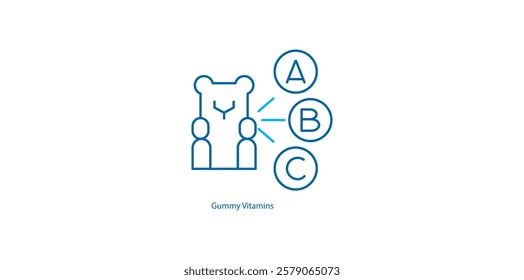 Gummy Vitamins: Vector Icon for Chewable Nutritional Support