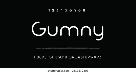 Gumny alfabeto retro, diseño de letras de patrón geométrico lineal, fuente bauhaus de contorno para titulares modernos, diseños creativos, carteles retro, marca y logotipos con estilo. Vector typeset.