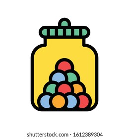 gums jar related sweets and candy   vector with editable stroke