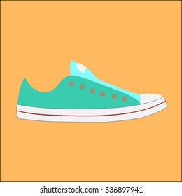 Gumshoes in flat style in different colors 