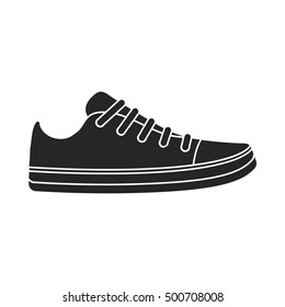 Gumshoes icon in  black style isolated on white background. Shoes symbol stock vector illustration.