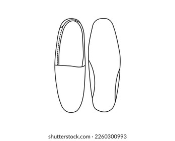 Gumshoes icon in outline style isolated on white background. Shoes symbol stock vector illustration. front, back, top, side, sole male shoes casual boots, sneakers, black, Doodle vector illustration.