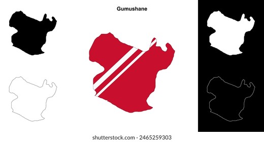 Gumushane province outline map set