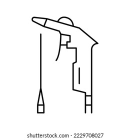 Pistole der Luft Kompressor Linie Symbol Vektorgrafik. Druckluftkompressor-Zeichen. isoliertes Kontursymbol