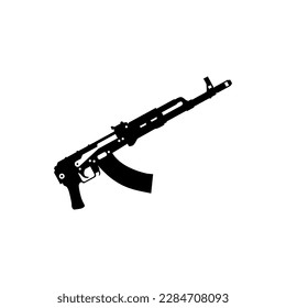 Gun ak 74 u. Weapon vector.