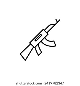 gun AK47 icon. simple design for graphics, logos, websites, social media, UI, mobile apps, EPS10
