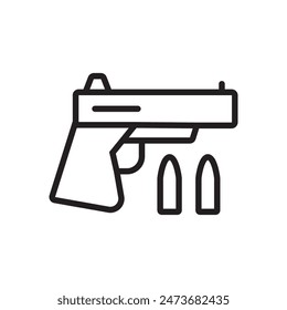 Pistola con icono de munición Ideal para temas de seguridad y militares