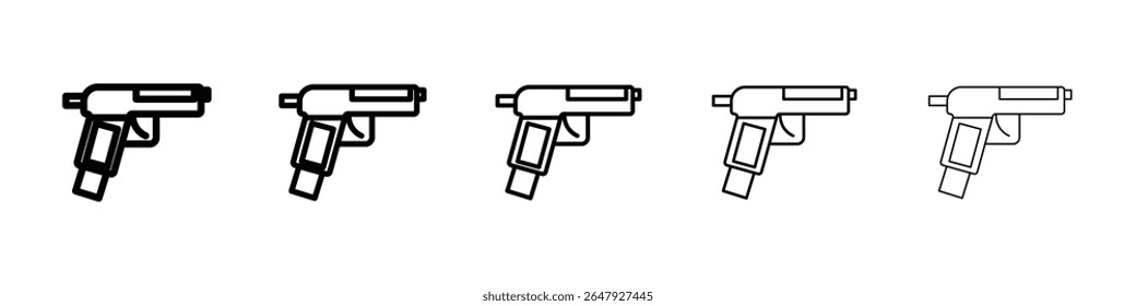 Pistole mit Munition Symbol einzeln auf weißem Hintergrund