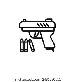 Pistola con icono de munición conjunto de Vector colección para Web