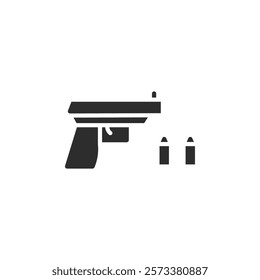 Gun with ammunition icon web design in vector