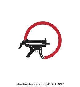 Gun army logo design vector illustration