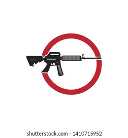 Gun army logo design vector illustration
