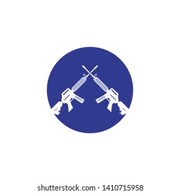 Gun army logo design vector illustration