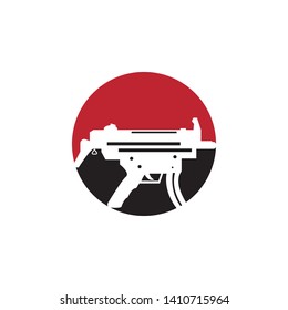 Gun army logo design vector illustration