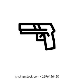 Gun Army Outline Icon Vector Illustration
