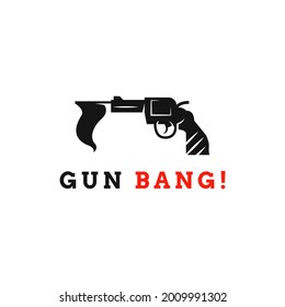 Gun bag logo template, gun with flag illustration, perfect for a variety of design needs, editable vector design