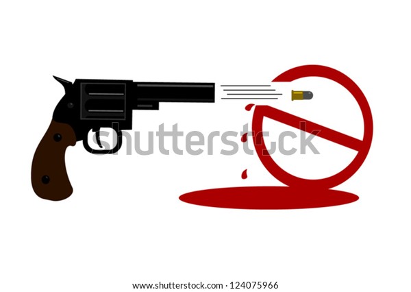 Gun Ban Symbol Being Shot Stock Vector (Royalty Free) 124075966