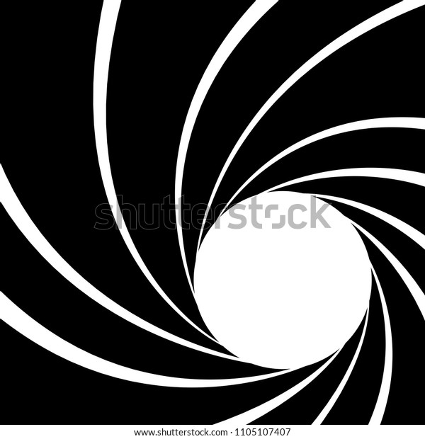 Gun barrel effect a classic theme black and\
white, Vector illustrator