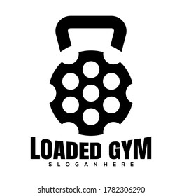 cañón de pistola gimnasio logotipo creativo diseño de icono vector