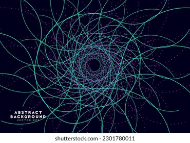 curva de patrón de línea espiral de cañón de cañón neon azul fondo de tema de la tecnología para la plantilla de sitio web de publicidad plantilla, portada de diseño de etiqueta de portada para vectores.