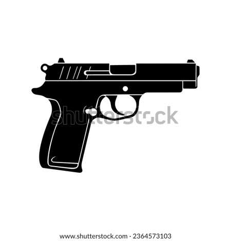 A Gun Black color silhouette vector.