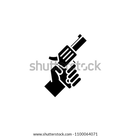 Gun black icon concept. Gun flat  vector symbol, sign, illustration.