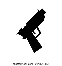 Gun-schwarze Symbol, Vektorgrafik einzeln auf weißem Hintergrund.