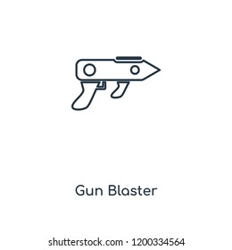 Gun Blaster concept line icon. Linear Gun Blaster concept outline symbol design. This simple element illustration can be used for web and mobile UI/UX.