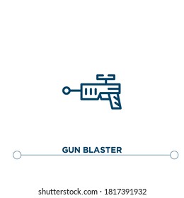 Gewehr-Blaster-Vektorsymbol. einfache Elementgrafik. Schusssprenger-Umrisssymbol aus bearbeitbarem Astronomiekonzept. kann für Web und mobile
