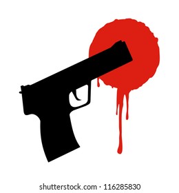 Gun and blood