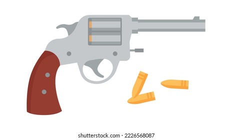 Arma con icono plano de bala Juego de detectives de armas