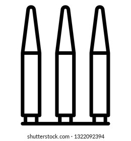 Gun bullet icon. Outline gun bullet vector icon for web design isolated on white background