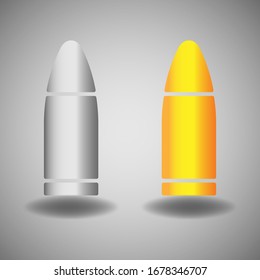 Ilustración de diseño del vector de bala aislada en fondo blanco