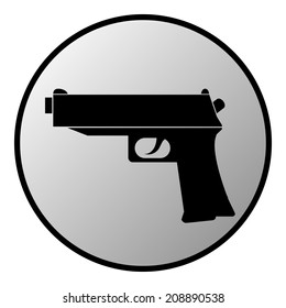 Gun Button On White Background Vector Stock Vector (Royalty Free ...