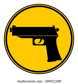 Gun button on white background. Vector illustration.