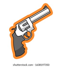Gun cartoon sticker vector design