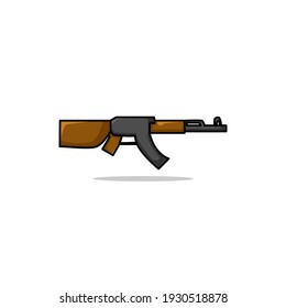 Gun Cartoon Vector Illustration Design. AK Gun.