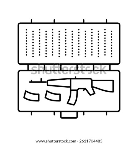 gun case line icon vector. gun case sign. isolated contour symbol black illustration