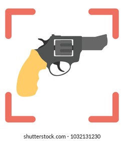 
A gun centralized in focus symbol of vr play
