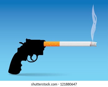 gun and cigarette - concept illustration