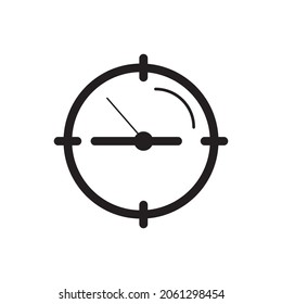 gun clock icon simple pictogram circle time symbol
