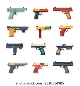 Conjunto de vectores de colección de armas aislado