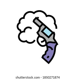 Gun color weapon icon, vector. gun weapon sign isolated illustration symbol.