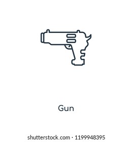 Gun concept line icon. Linear Gun concept outline symbol design. This simple element illustration can be used for web and mobile UI/UX.