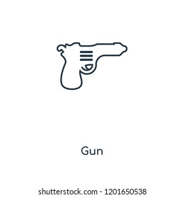 Gun concept line icon. Linear Gun concept outline symbol design. This simple element illustration can be used for web and mobile UI/UX.